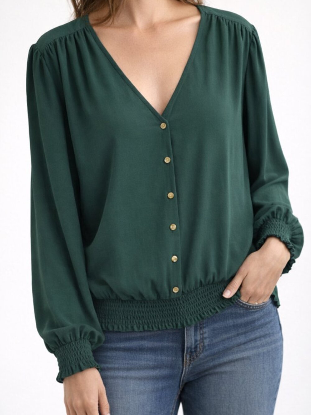 Michael Kors Deep Green Blouse XXL
